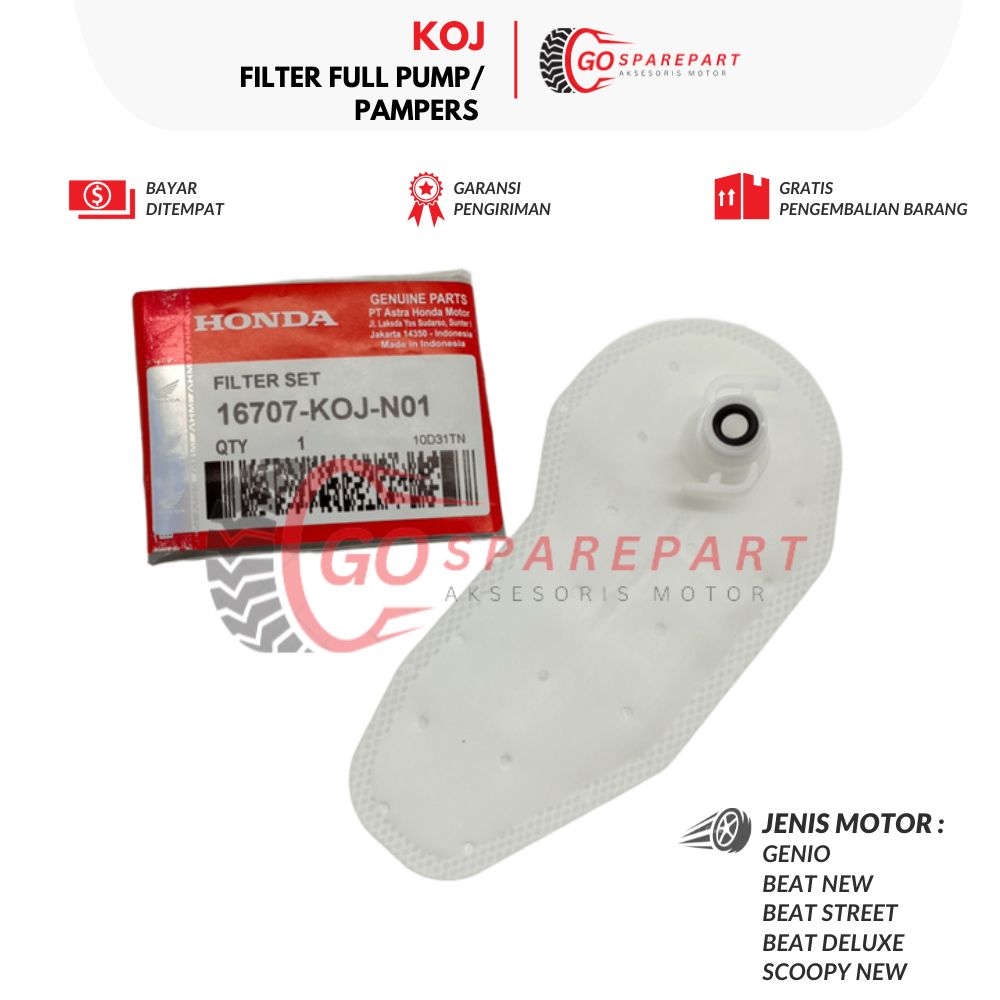 KOJ FILTER FULL PUMP / PAMPERS MOTOR HONDA GENIO / FILTER FULL PUMP MOTOR BEAT / PAMPERS MOTOR SCOOP