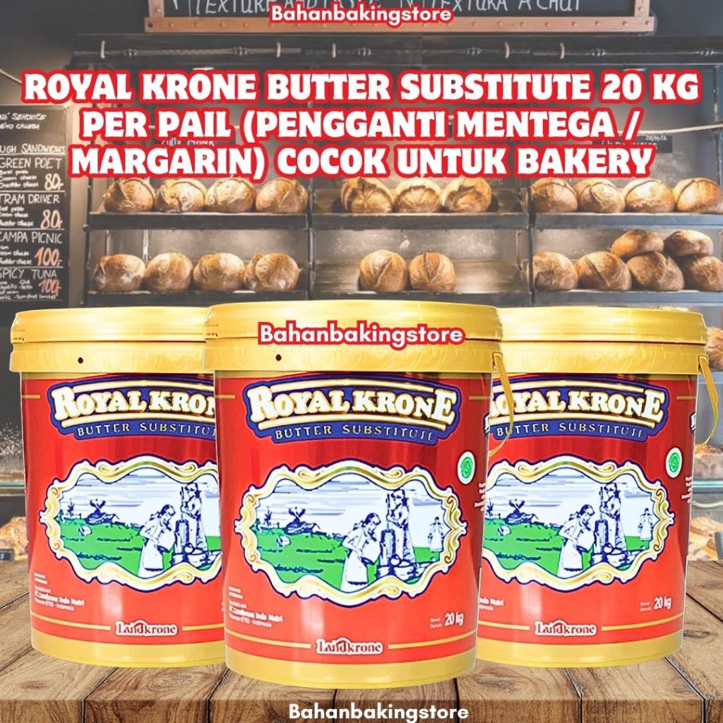 

ROYAL KRONE BUTTER SUBSTITUTE 20 KG PER PAIL (PENGGANTI MENTEGA / MARGARIN) COCOK UNTUK BAKERY CAKE DAN ROTI