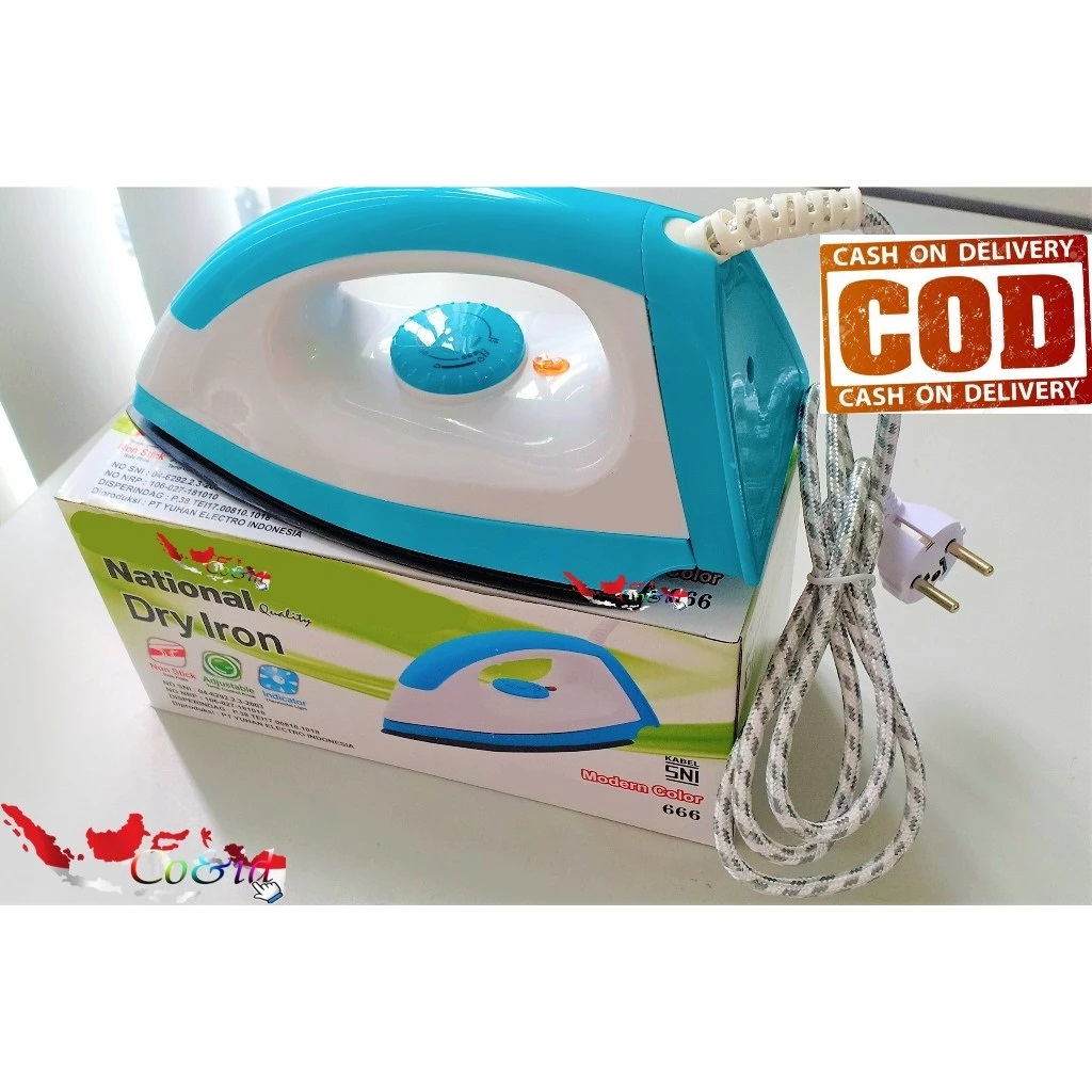 SETRIKA TD 666 MODERN COLOR DRY IRON/GOSOKKAN PAKAIAN/SETRIKA PAKAIAN