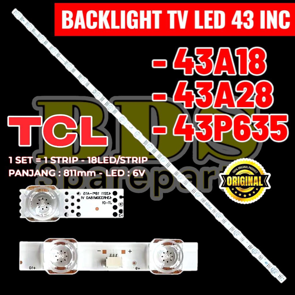 Backlight tv led TCL 43 inch 43A18 43A28 43P635