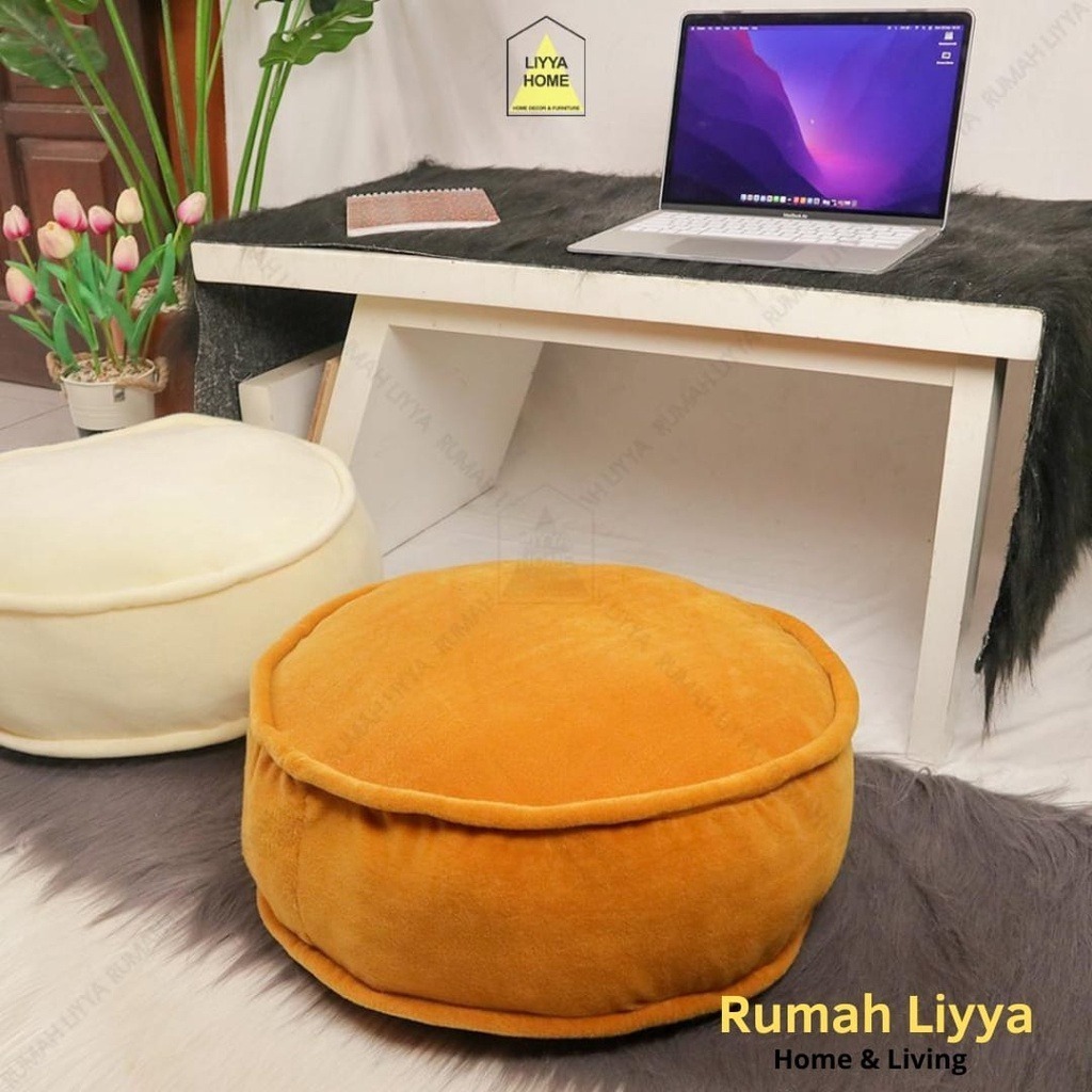 Rumah yosi Bantal Bulat Lesehan Duduk Lantai Cafe Jumbo Empuk Premium Uk.45x15 / Bantal Duduk