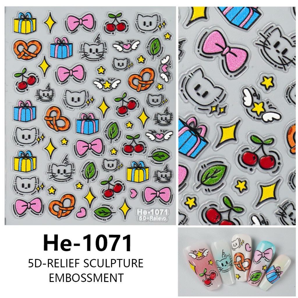 [Nailstickers.Co] Stiker kuku motif kucing nailsticker cat 5D waterproof stiker serbaguna kucing cut