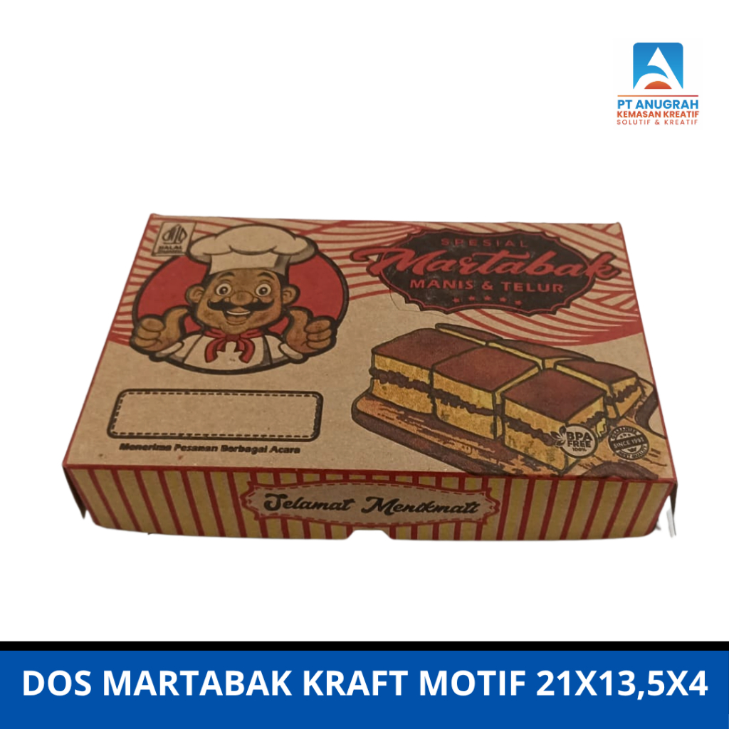 Dos Martabak Kraft Motif 21x13,5x4 Isi 100 Pcs