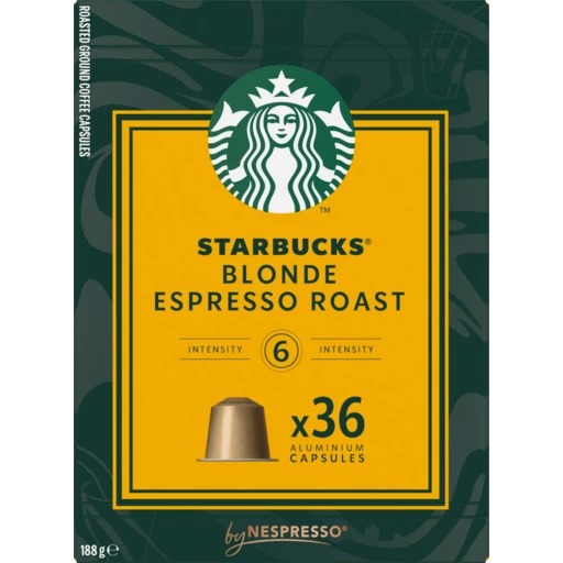 

Starbucks Blonde Espresso Roast 36 Aluminium Capsules 188 Gram