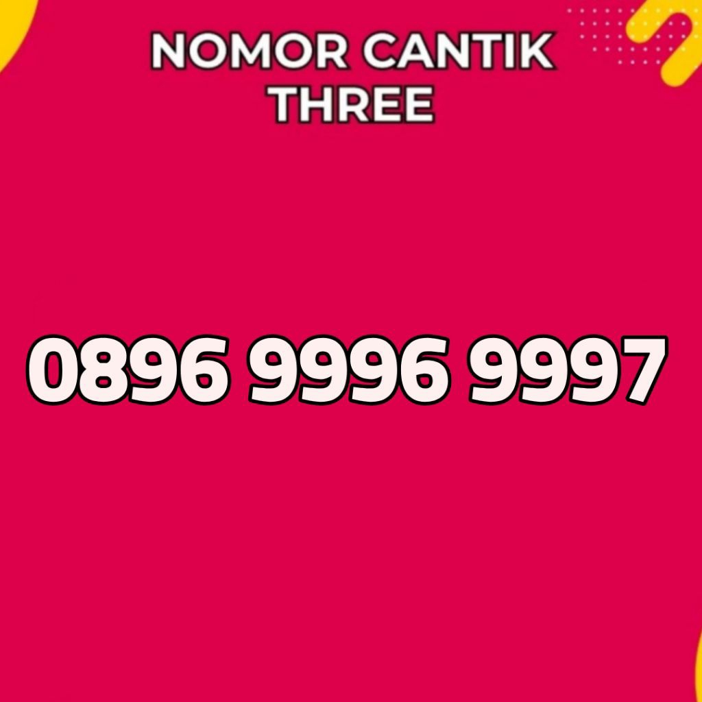 Nomor cantik tri double triple 999 Kartu perdana 3