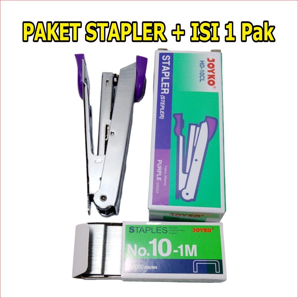 

PROMO STAPLES + ISI STAPLES STEPLER DAN ISI STEPLER PAKET HEMAT STAPLER JOYKO HD 10CL + ISI STAPLES / Staples