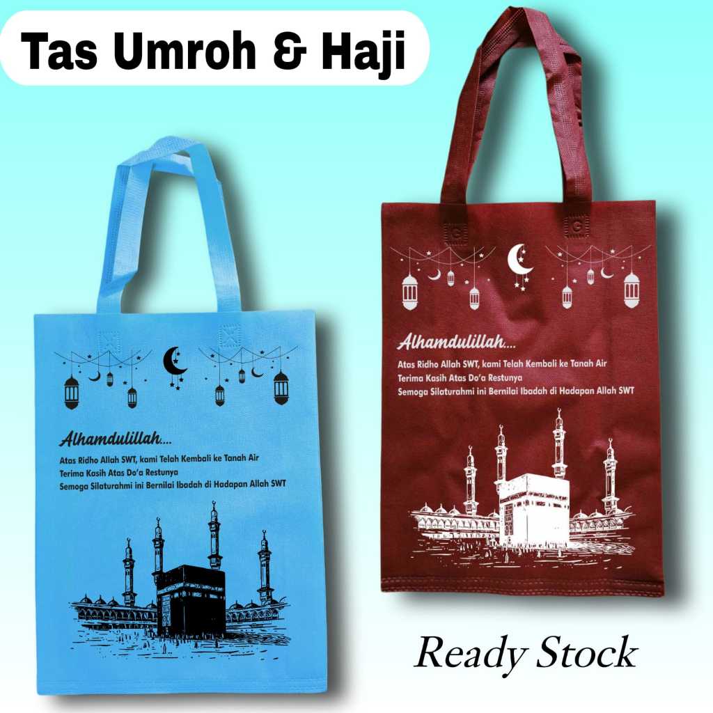 

( 12 PCS ) Goodie bag HLS 25x35 Tas Souvenir Umroh Dan Haji ( BISA PILIH WARNA )
