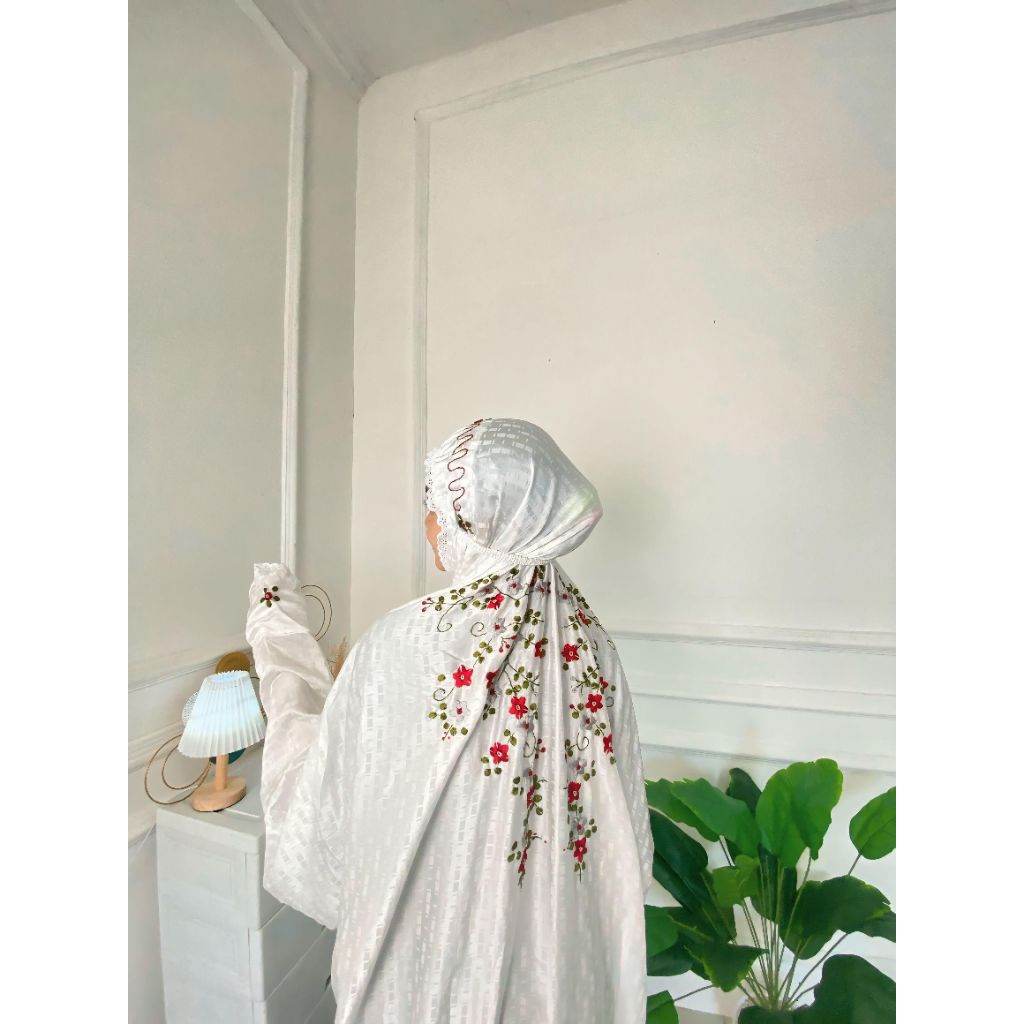 MUKENA TERUSAN SUTRA BLITZ Premium Bordir Sulam