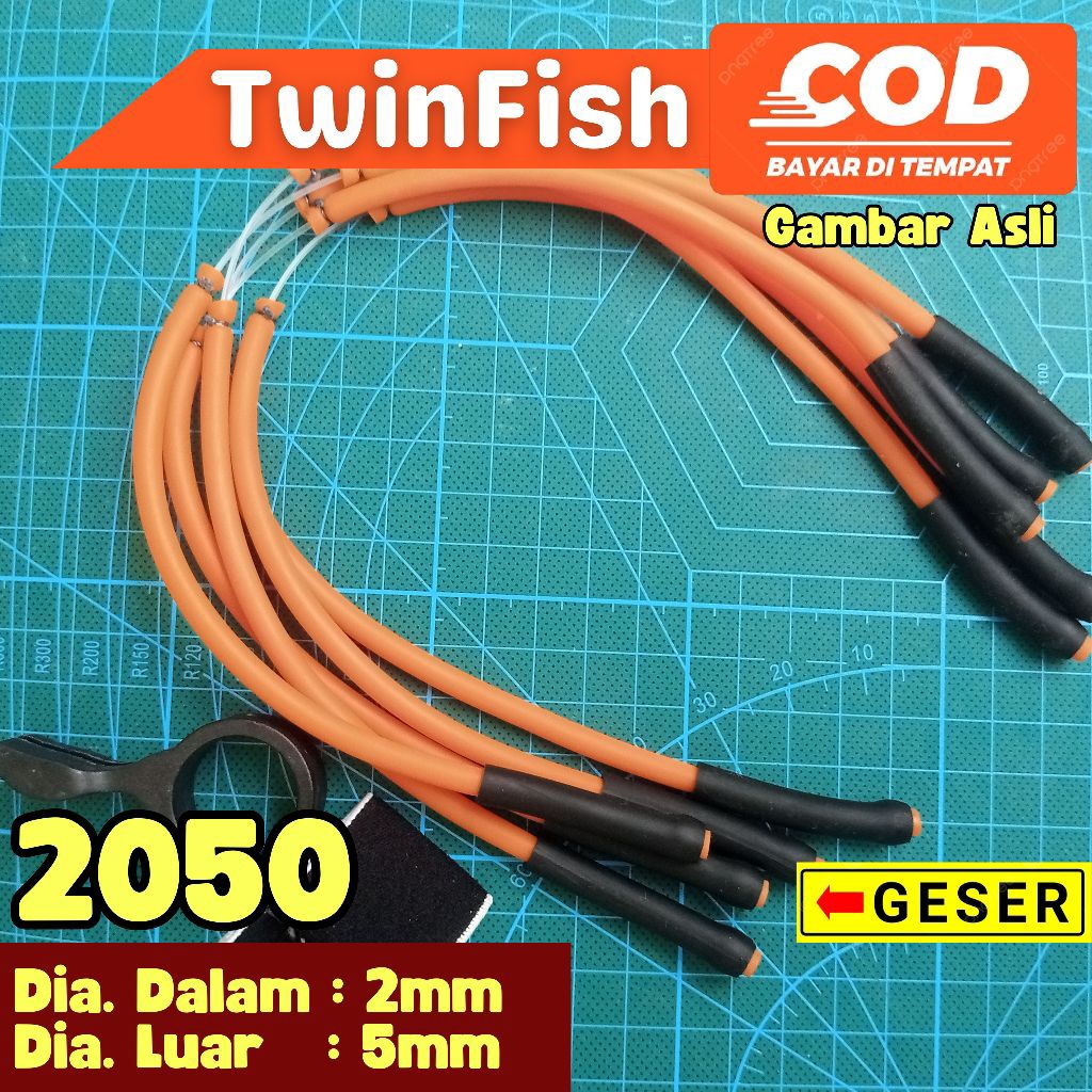 karet ketapel ikan mainan siap pakai 2050 orange