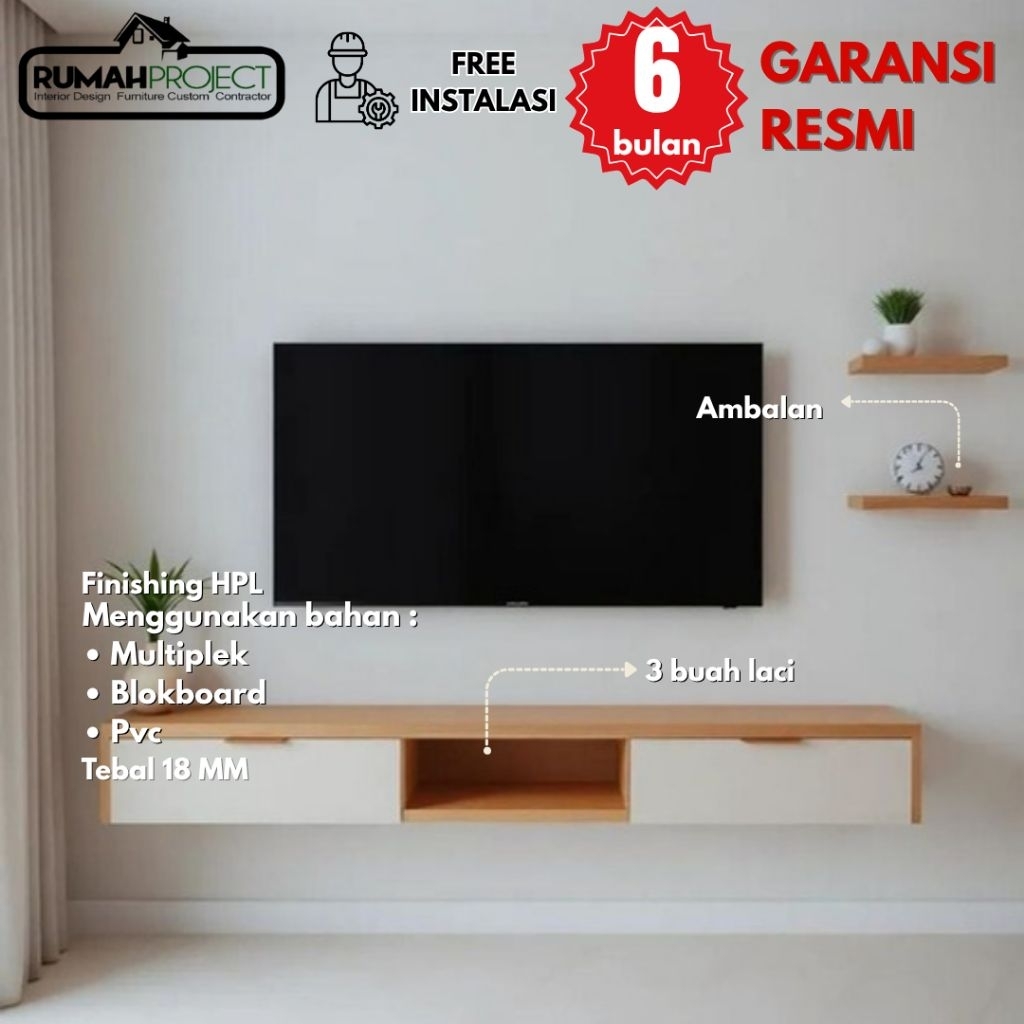 BACKDROP TV | LEMARI GANTUNG | AMBALAN | BACKDROP