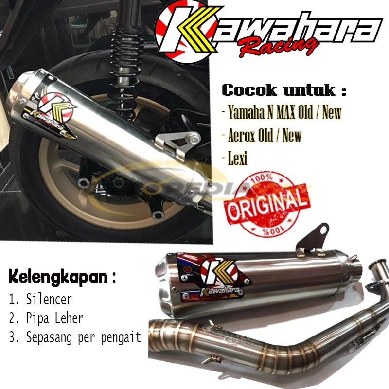 KAWAHARA Knalpot Racing  GT Pro Yamaha Nmax Old Nmax New Aerox Old Aerox New Lexi Original