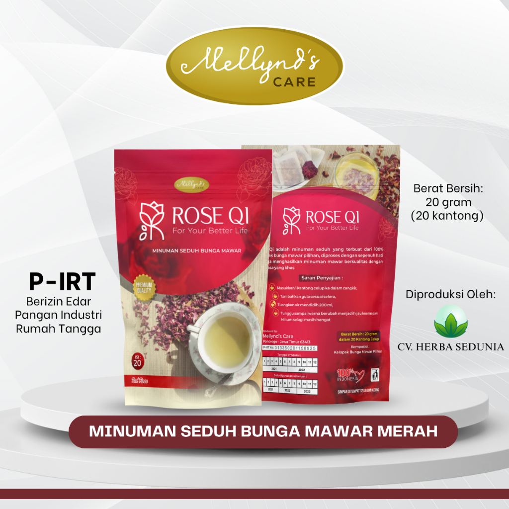 

Rose Qi Red Minuman Seduh Bunga Mawar Merah Mellynd's Care