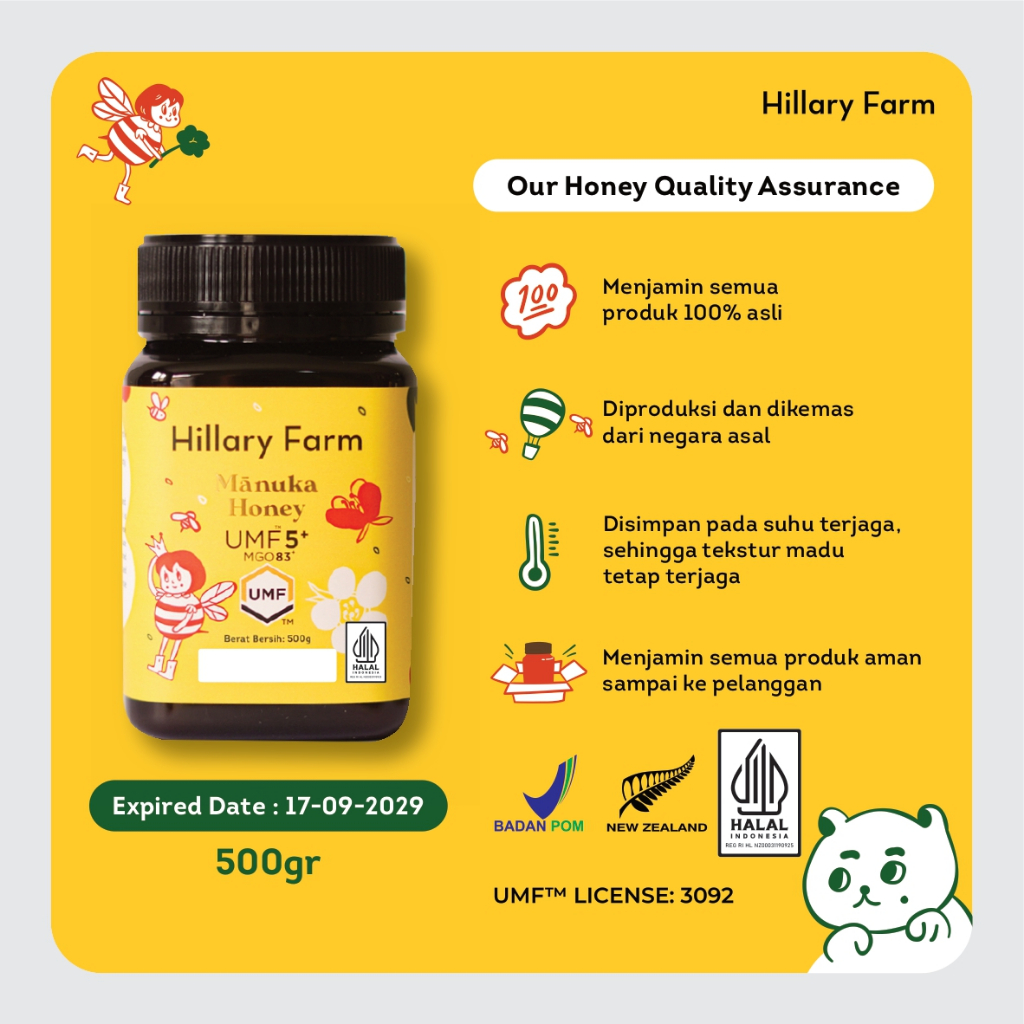 

Hillary Farm Manuka Honey UMF 5+ Madu Manuka 500gr