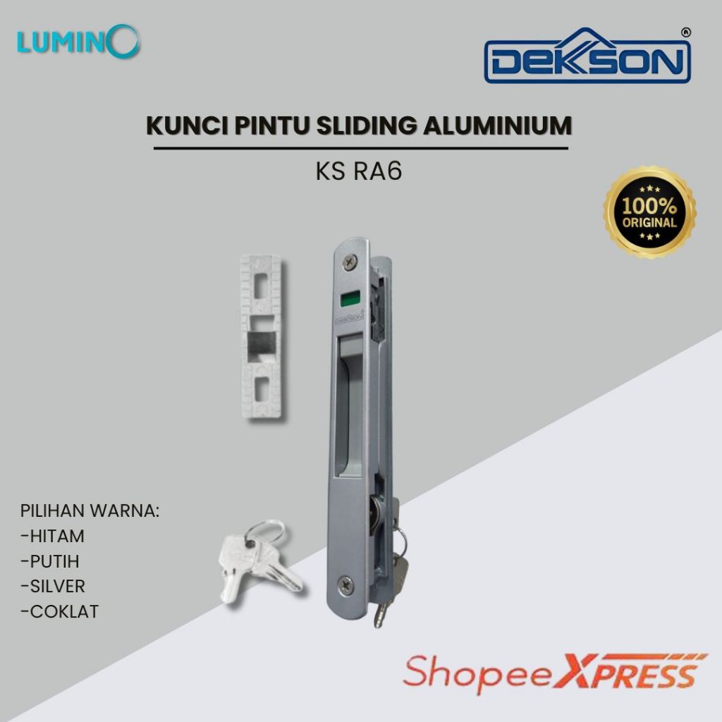 Dekkson - Kunci Pintu Sliding Aluminium KS RA6 / Sliding Lock / Handle Tanam Pintu Geser Aluminum