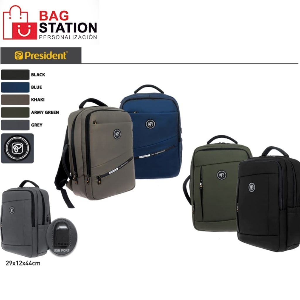 BACKPACK PRESIDENT USB ORIGINAL TAS RANSEL LAPTOP PRESIDENT TAS PUNGGUNG TAS RANSEL PRIA WANITA