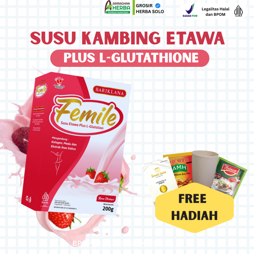

[ BISA COD + GARANSI ] [ GRATIS EMAS ] FEMILE Susu Etawa Plus L-Gluthatione dan Kolagen | Susu Etawa untuk Kecantikan