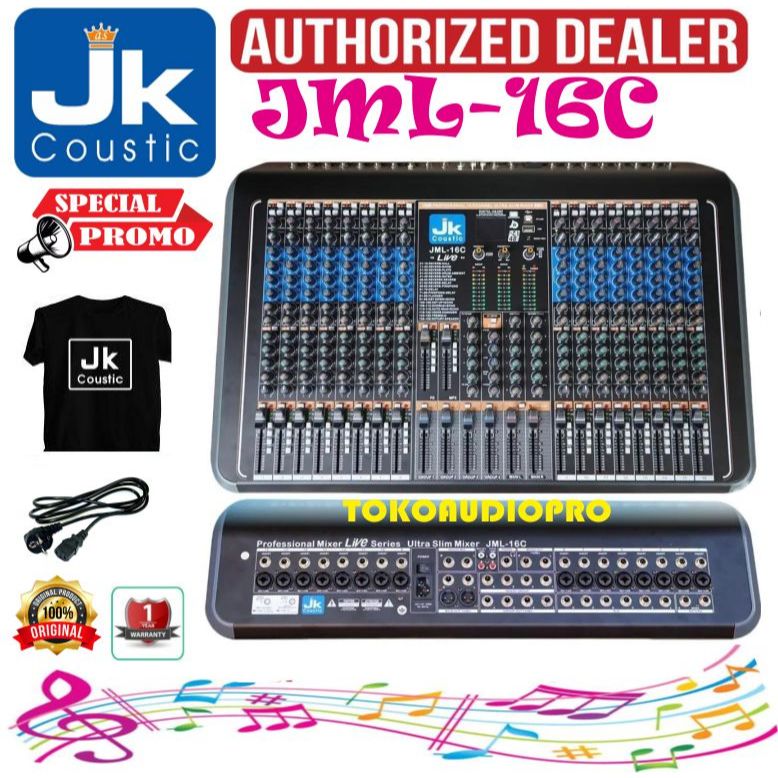 Mixer JK Coustic JML16C Live 16-Channel Mixer Jk Coustic JML-16c Live