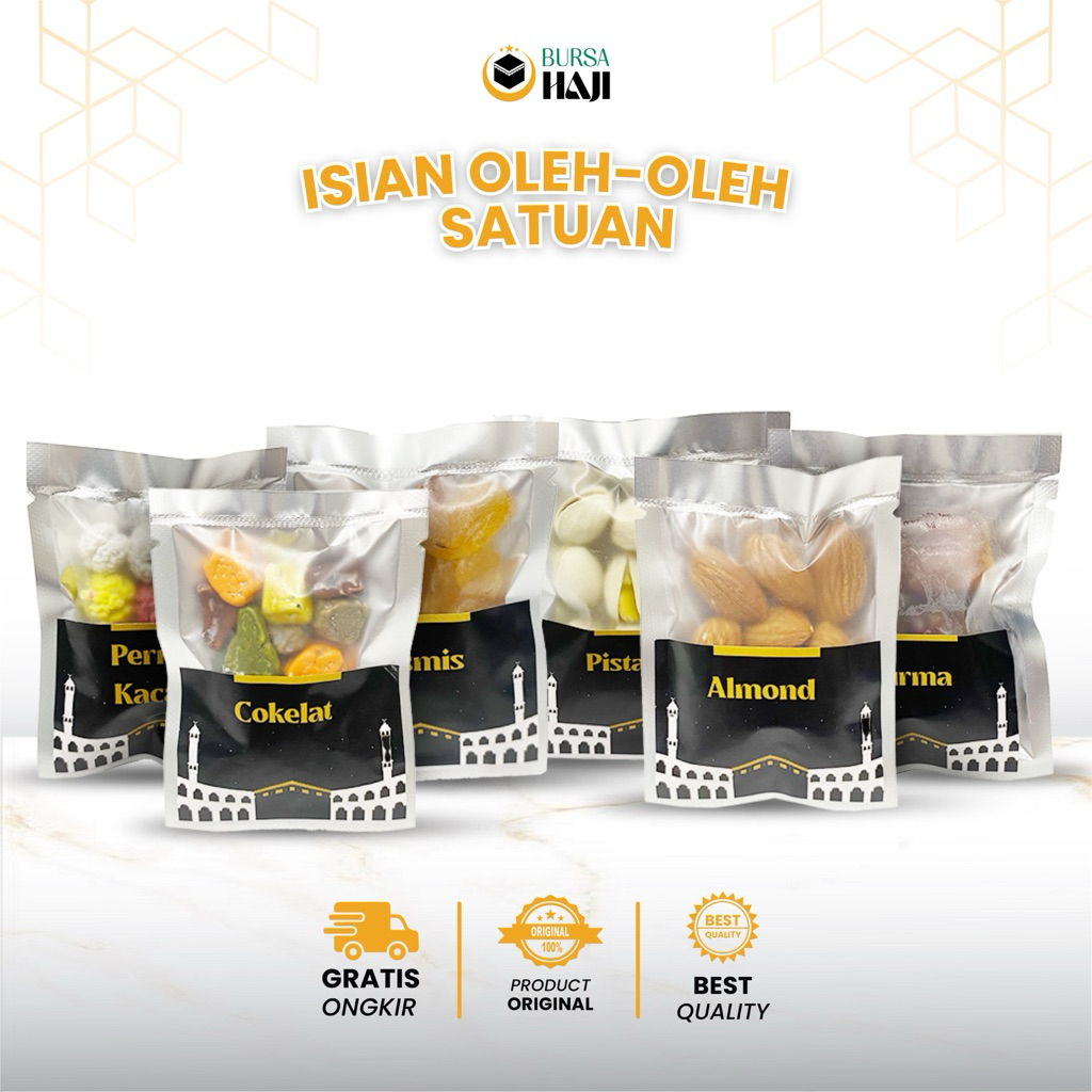 

Aneka Snack Isian Hadiah Paket Oleh Oleh Haji dan Umroh Premium Satuan Botol Zamzam 50 ML Ekslusif