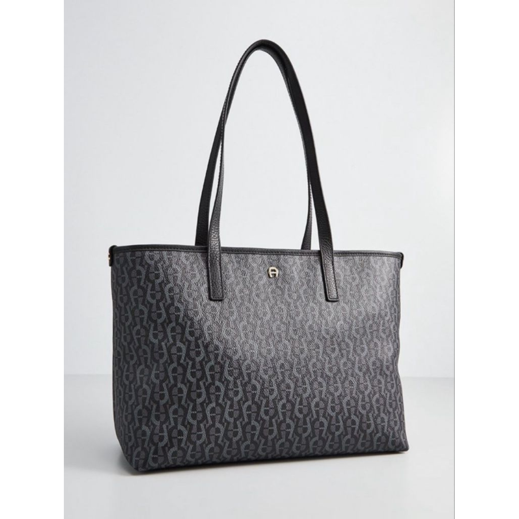 ready tas Aigner ILONA Shopper Tote Bag Fango Signature black