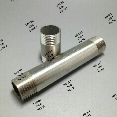 3/8" x 15 cm Pipa nipple stainless ss304 -nepple SS 304 -sch 40 100 mm