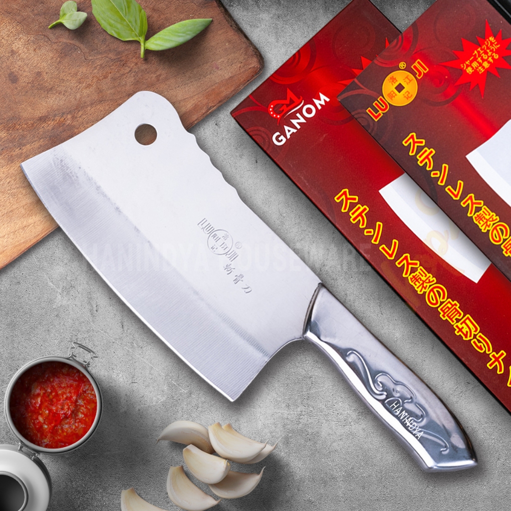 Chopper Cleaver Knife Pisau dapur Chinese Chef Stainless Steel LUJI GANOM B018