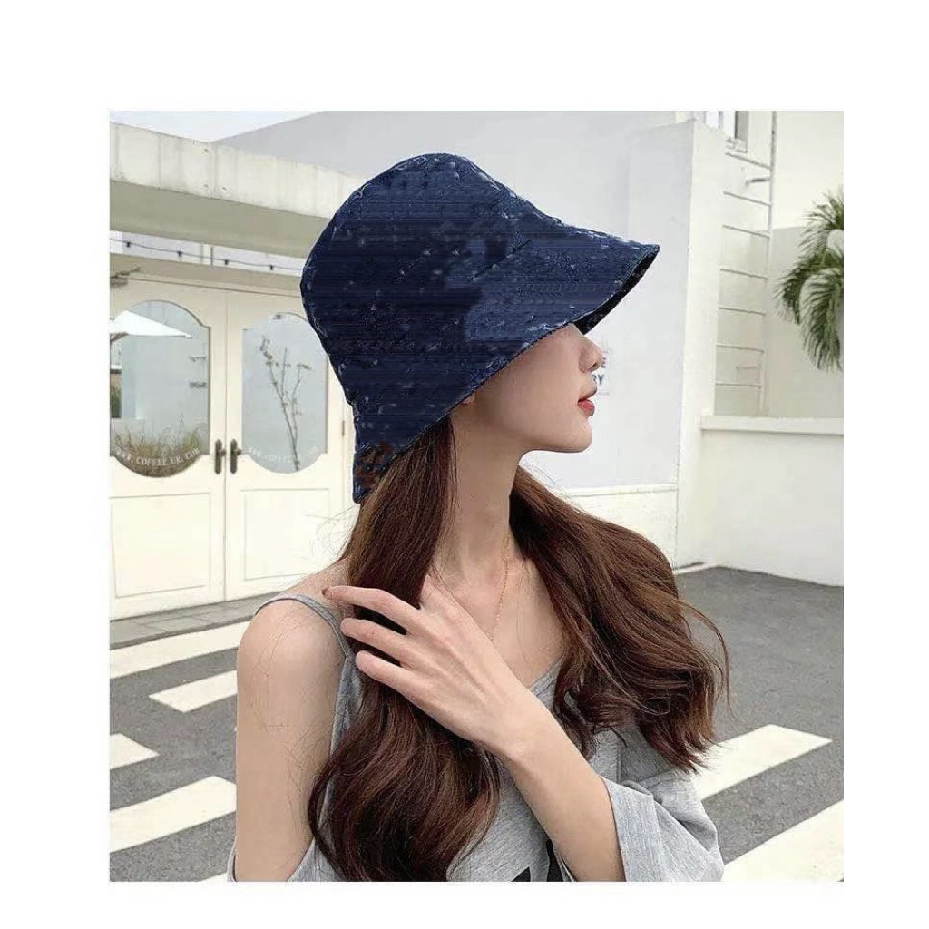 topi bucket denim premium