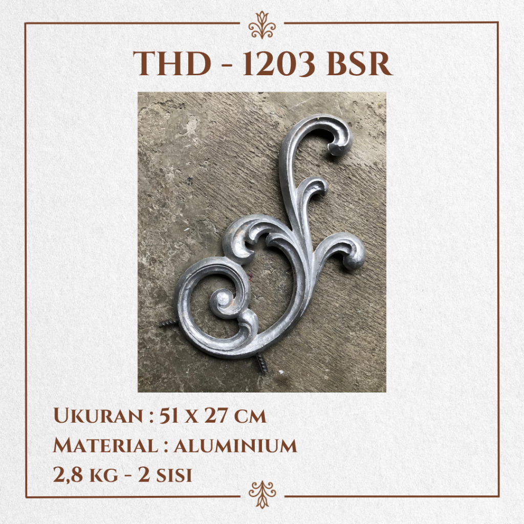 Tempa Haus / THD - 1203 / Ornamen Daun Besi Tempa Klasik Mewah / Ornamen Pagar Besi Klasik / Aksesor
