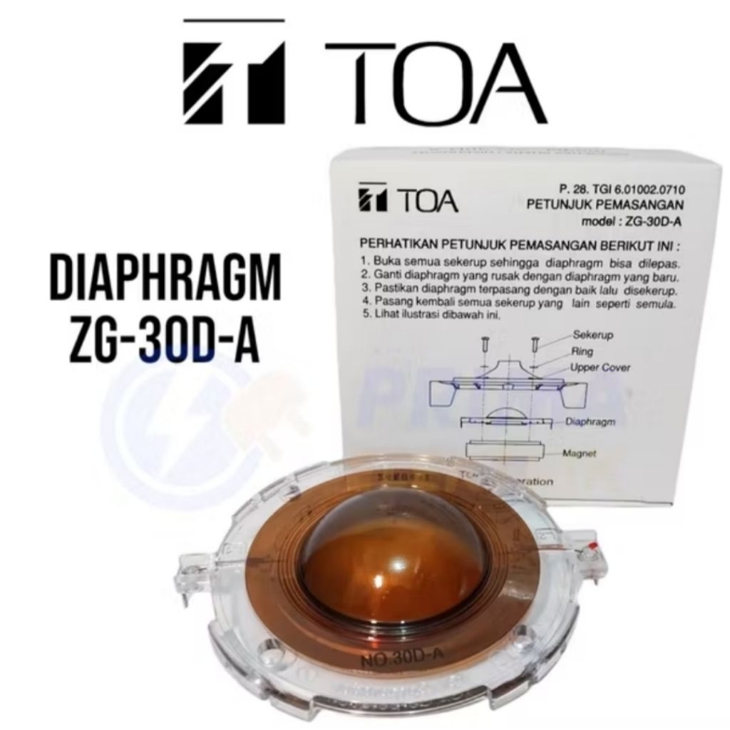Spul Spool TOA 25 Watt ZG-30D-A dan Spul Spool Pengeras Suara/Diaphragm TOA 50 Watt ZG-30D-B , 15Wat