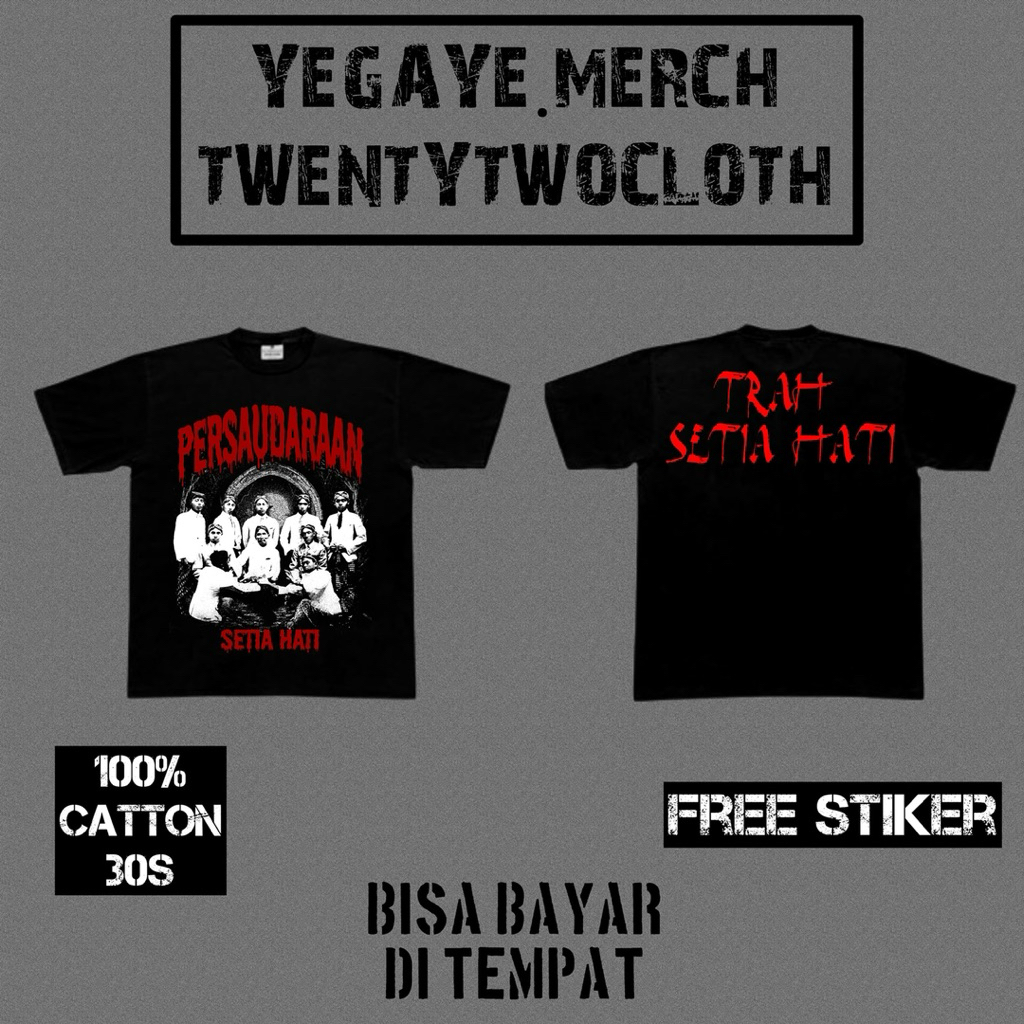 Kaos Setia Hati - Kaos Trah Setia Hati - Khusus warga trah setia hati - Unisex - Combat 30s