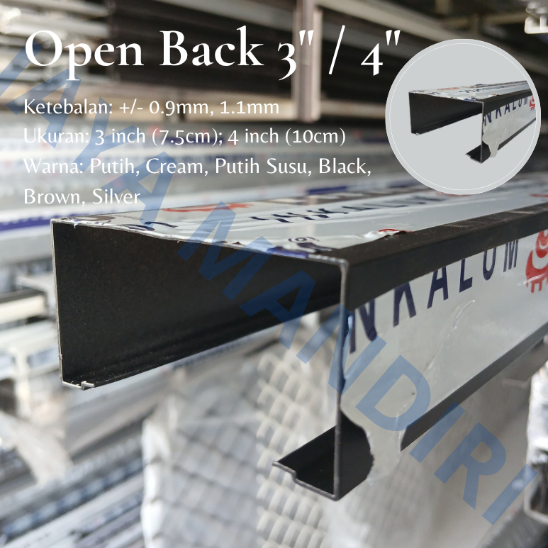 JMG - BAHAN KUSEN ALUMUNIUM OPEN BACK 3" / 4" MERK INKALUM ALEXINDO 'TERMURAH'