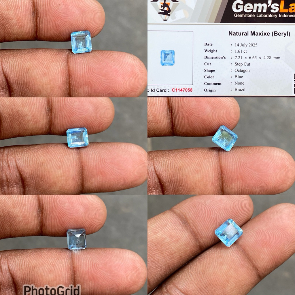 Natural Maxixe Beryl Batu Maxix beryl blue beryl maxixe beryl CT 1.61 Dim 7.21x6.65x4.28