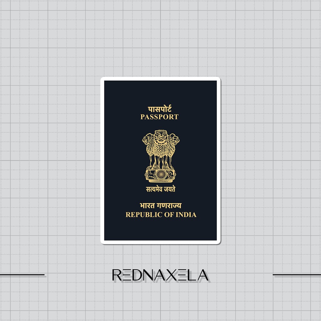 

Stiker Vinyl India Passport Design Stiker Koper Outdoor Travel Sticker