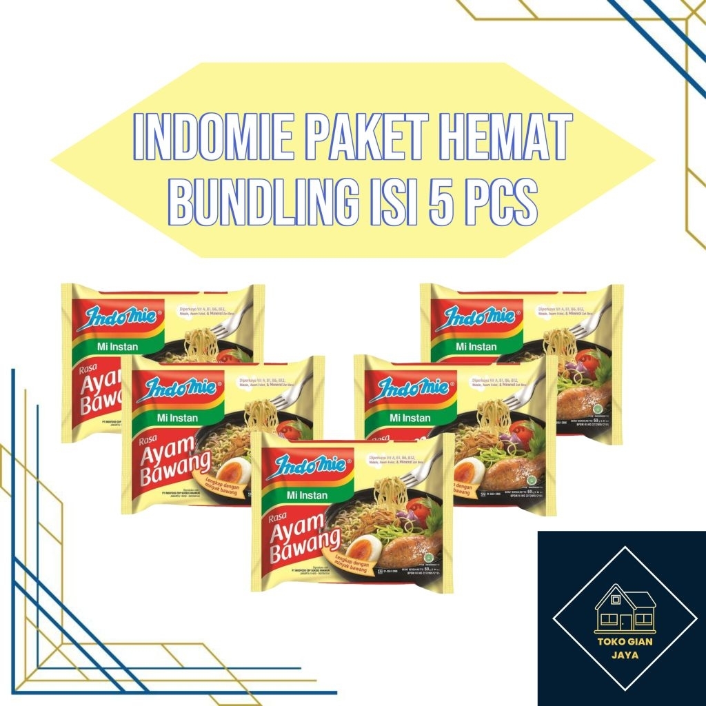 

(Paket hemat isi 5 pcs) indomie ayam bawang kuah bundling promo surabaya