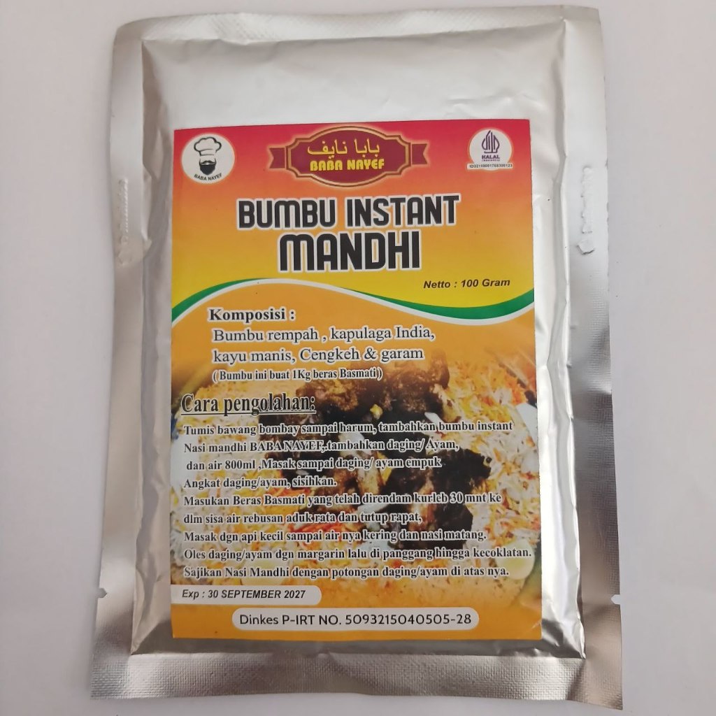 

BUMBU INSTANT BABA NAYEF Lengkap Bumbu Instan Untuk Nasi Kebuli Isi 100 gram