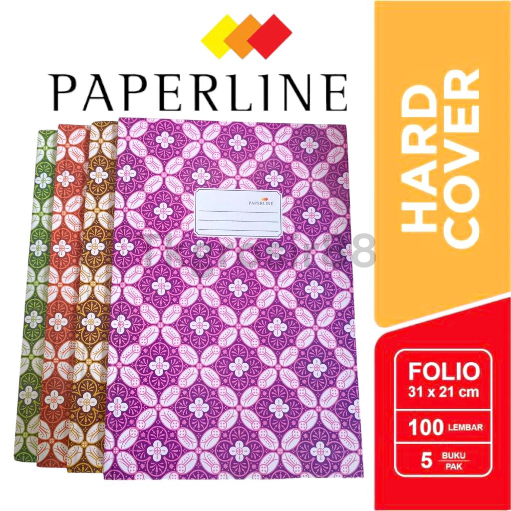 

1 pcs Buku Tulis PAPERLINE Hard Cover FOLIO 100 Lembar / buku tulis sampul tebal / buku kas
