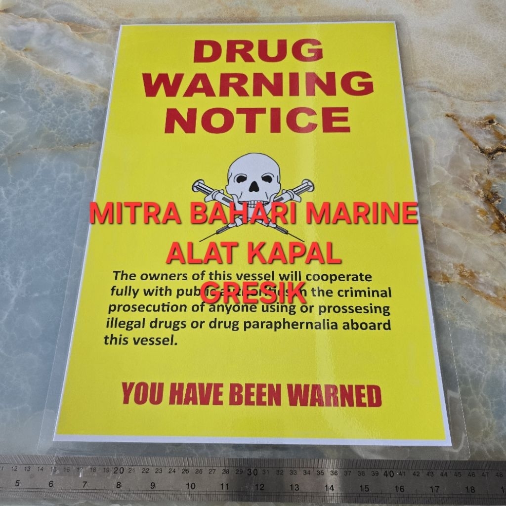 

Poster IMO Symbol IMPA 331537 Drugs Warning Ukuran 480x330mm / A3+