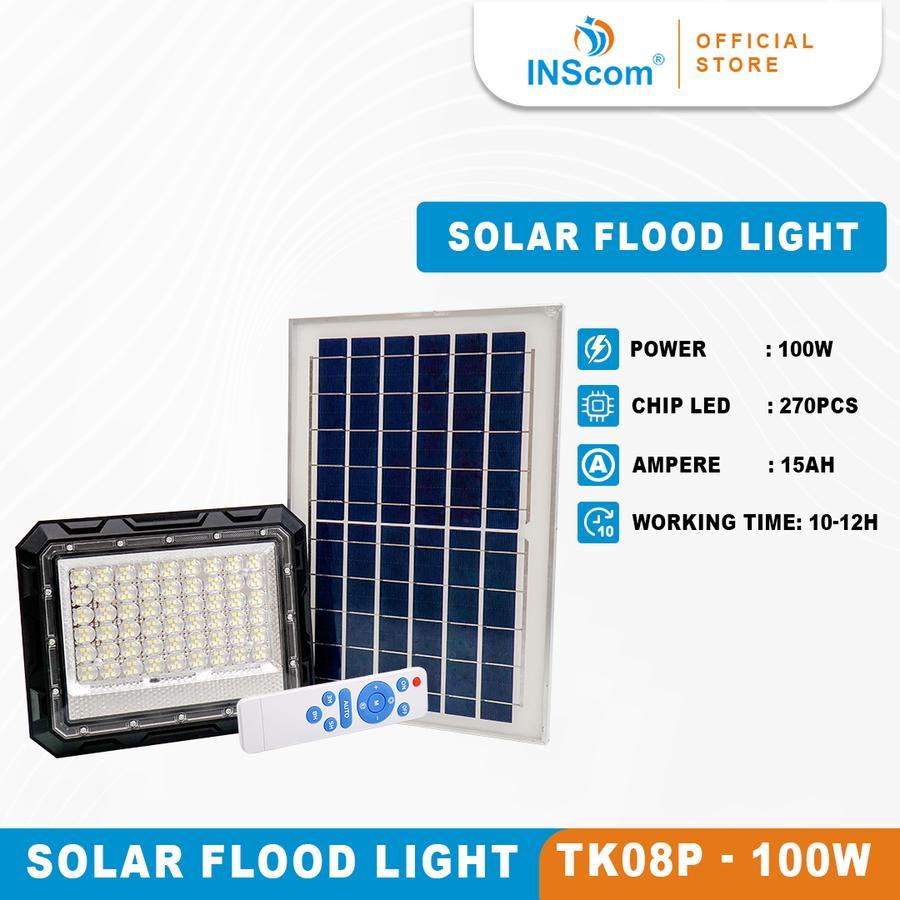 LAMPU SOROT LED 100 WATT PANEL SURYA CELL SOLAR FLOOD LIGHT 100W
