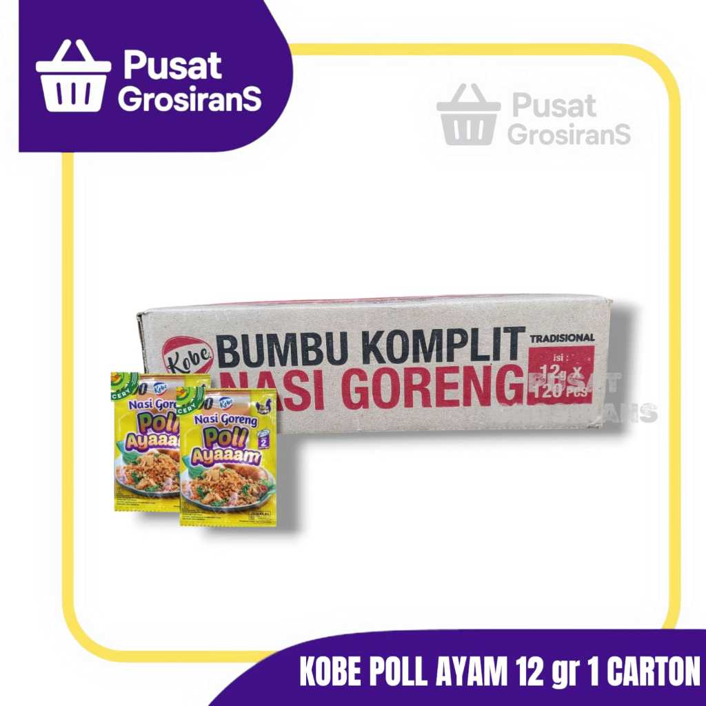 

Kobe Bumbu Nasi Goreng Poll Ayam 1 Karton isi 12 Renceng