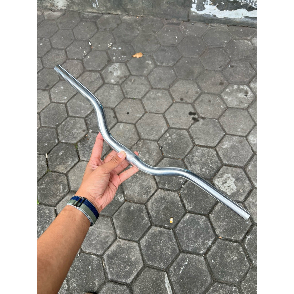 STANG RISEBAR STANDAR 25.4 HANDELBAR STIR SEPEDA MTB FIXIE SELI 25,4 HANDLE BAR CHROME SILVER KROM