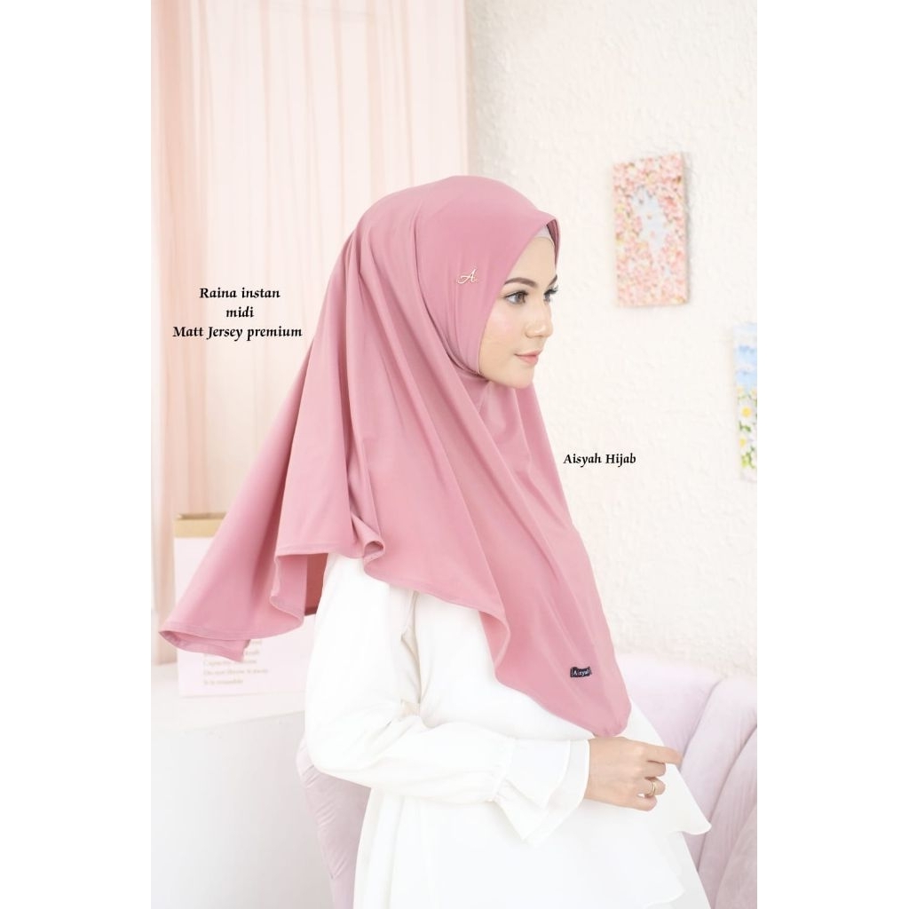 Kerudung Rania Midi tanpa Pet – Jersey Premium | Bergo Instan Nyaman & Adem