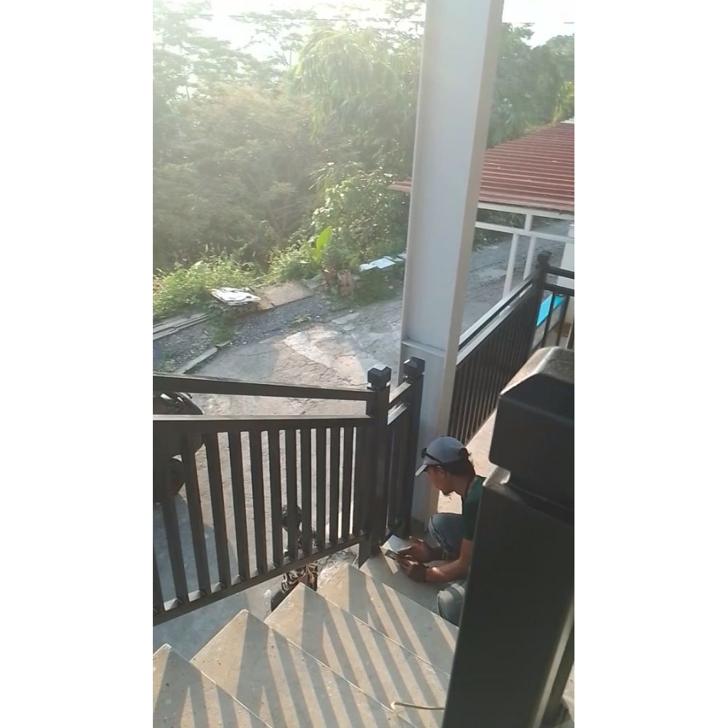 balkon railing tangga pagar minimalis modern