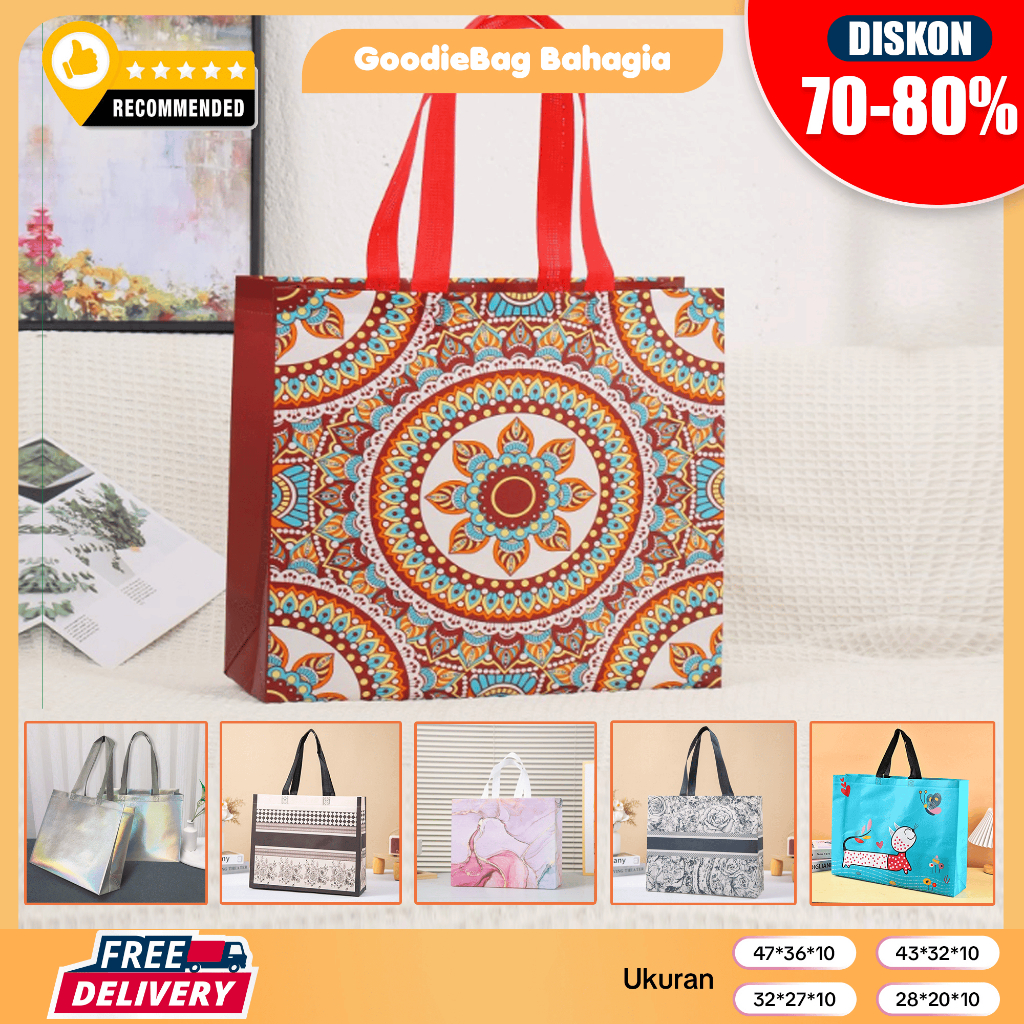 

(1PCS) Tas Belanja - Tas Spunbond - Tas Jinjing - Tas Souvenir - Tas Jinjing Wanita - Tas Lipat - Tas Kado - Kantong Belanja - Souvenir - Kantong - Shopping bag - Spoundbond - Tote Bag - Tas Wanita - Tas Murah - Tas Belanja Murah - Tas Wanita