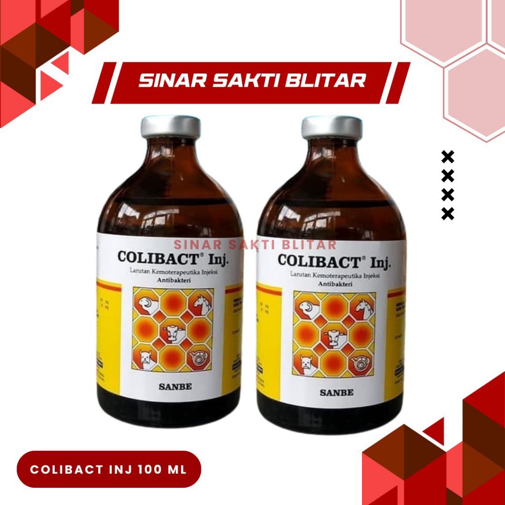 COLIBACT INJ 100 ML -  Untuk Hewan Sapi Kambing Domba Kuda Babi Ayam