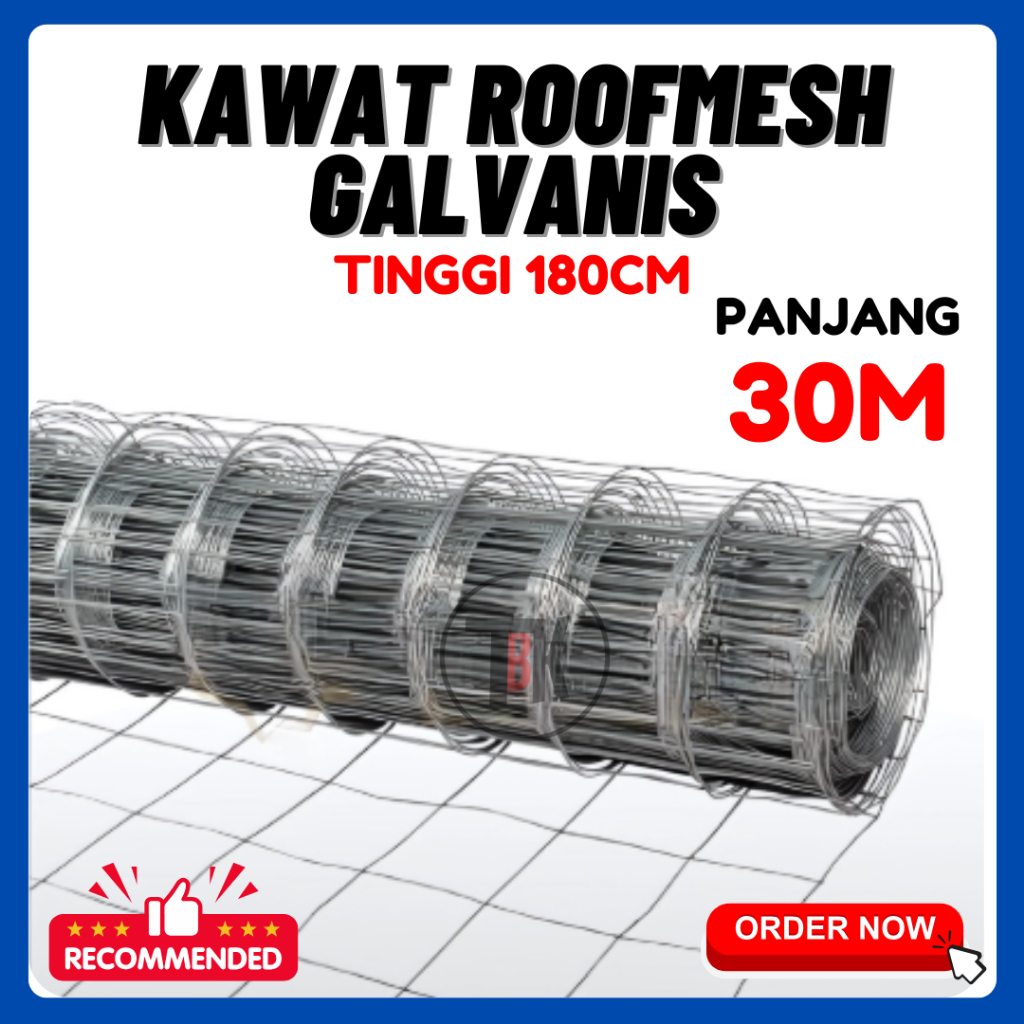 WireMesh Galvanis Tebal 1,2mm | Ukuran 1,8 x 30 Meter