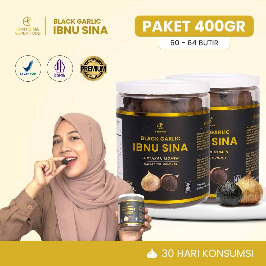 

(BAWANG TUNGAL) BAWANG HITAM BLACK GARLIC IBNU SINA 400gr / SOLO BLACK GARLIC BAWANG LANANG HITAM TUNGGAL OBAT HERBAL / PREMIUM BLACK GARLIC FERMENTASI ALAMI 100% ORIGINAL