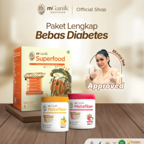 Paket Mganik (3Peptide+Super Food 500gr+Mganik metafiber 450gr) - Suplemen jantung