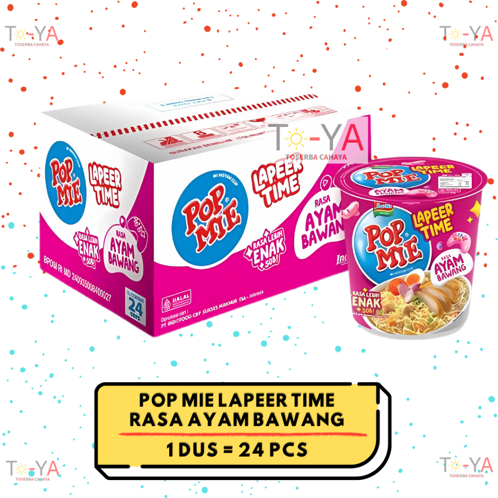 

POP MIE LAPEER TIME Kuah Rasa AYAM SOTO KARI BASO BAWANG Instan Cup Jumbo - 1 Dus / 24 Pcs