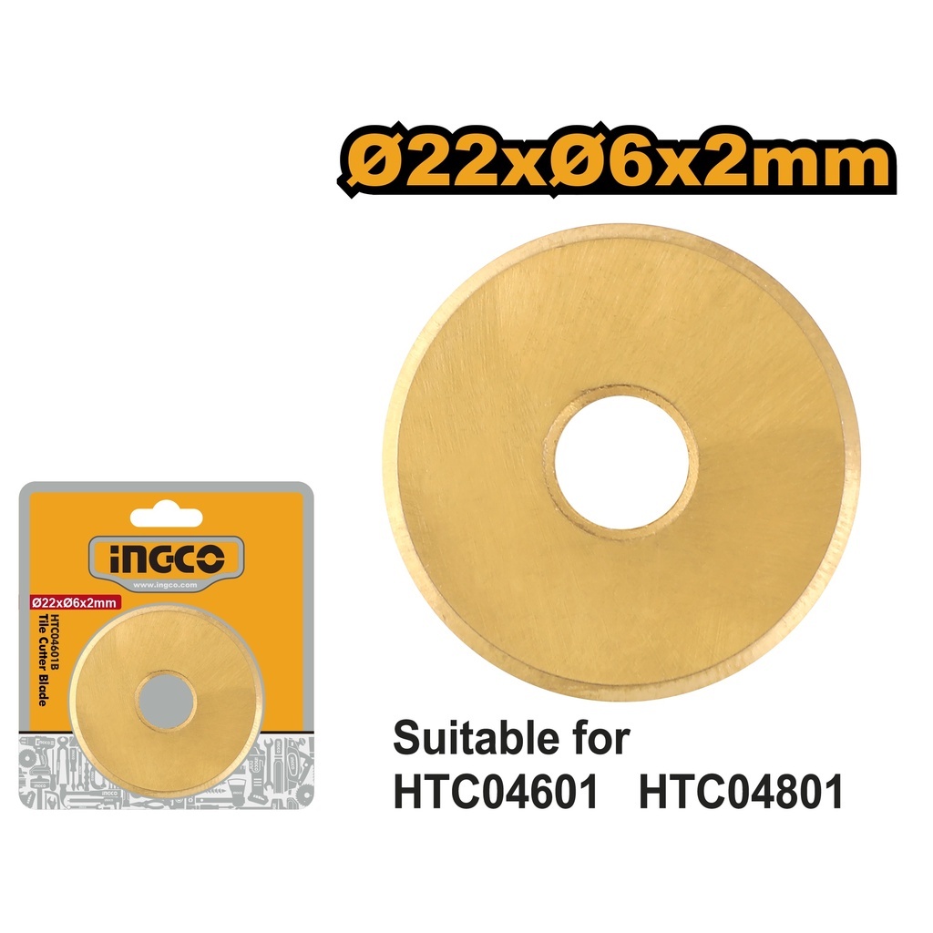 

Tile Cutter Blade 22mm INGCO HTC04610 Mata Pisau Potong Keramik Granit 22x6x2mm