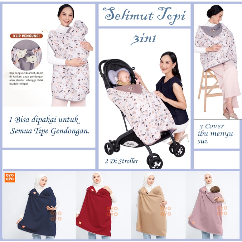 Selimut Bayi 3in1 Multifungsi / Baby Blanket on The Go