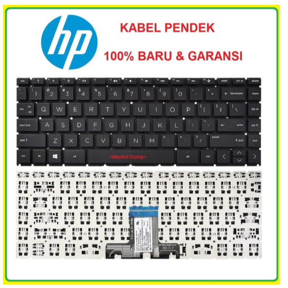 Keyboard Laptop HP 14s dq 14s-dq0510tu 14s-dq2614tu 14s-dq2054tu Baru